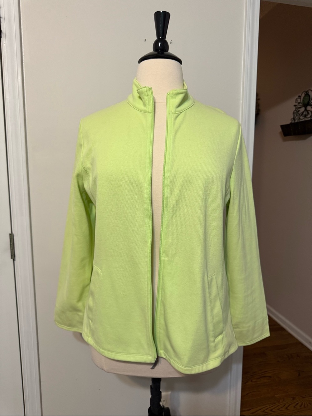 Talbots Lime Green Zip-Front Utility Jacket